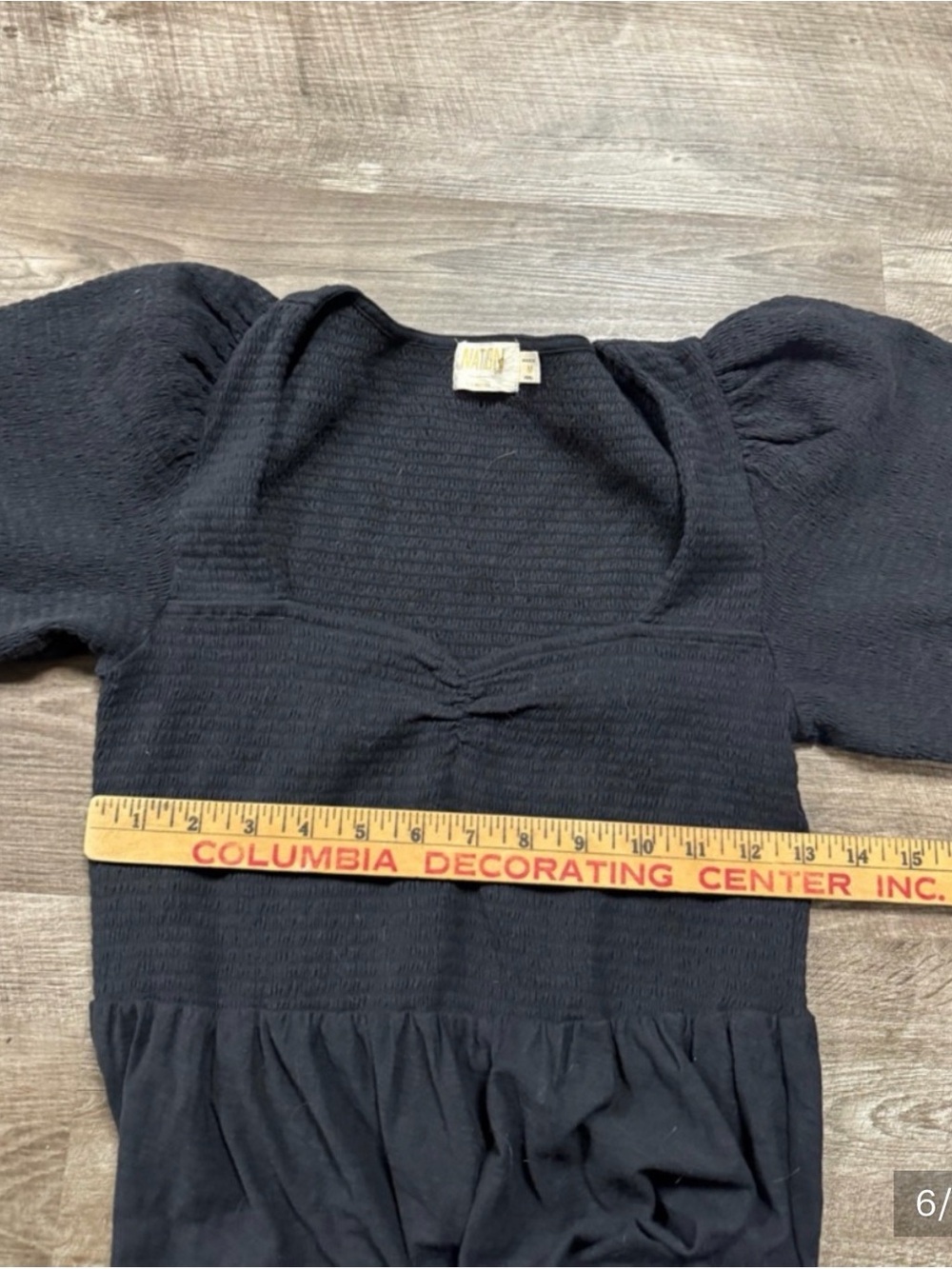 Nation LTD Black Puff Sleeve Tiered Midi Dress - Square Neck - Picture 4 of 6